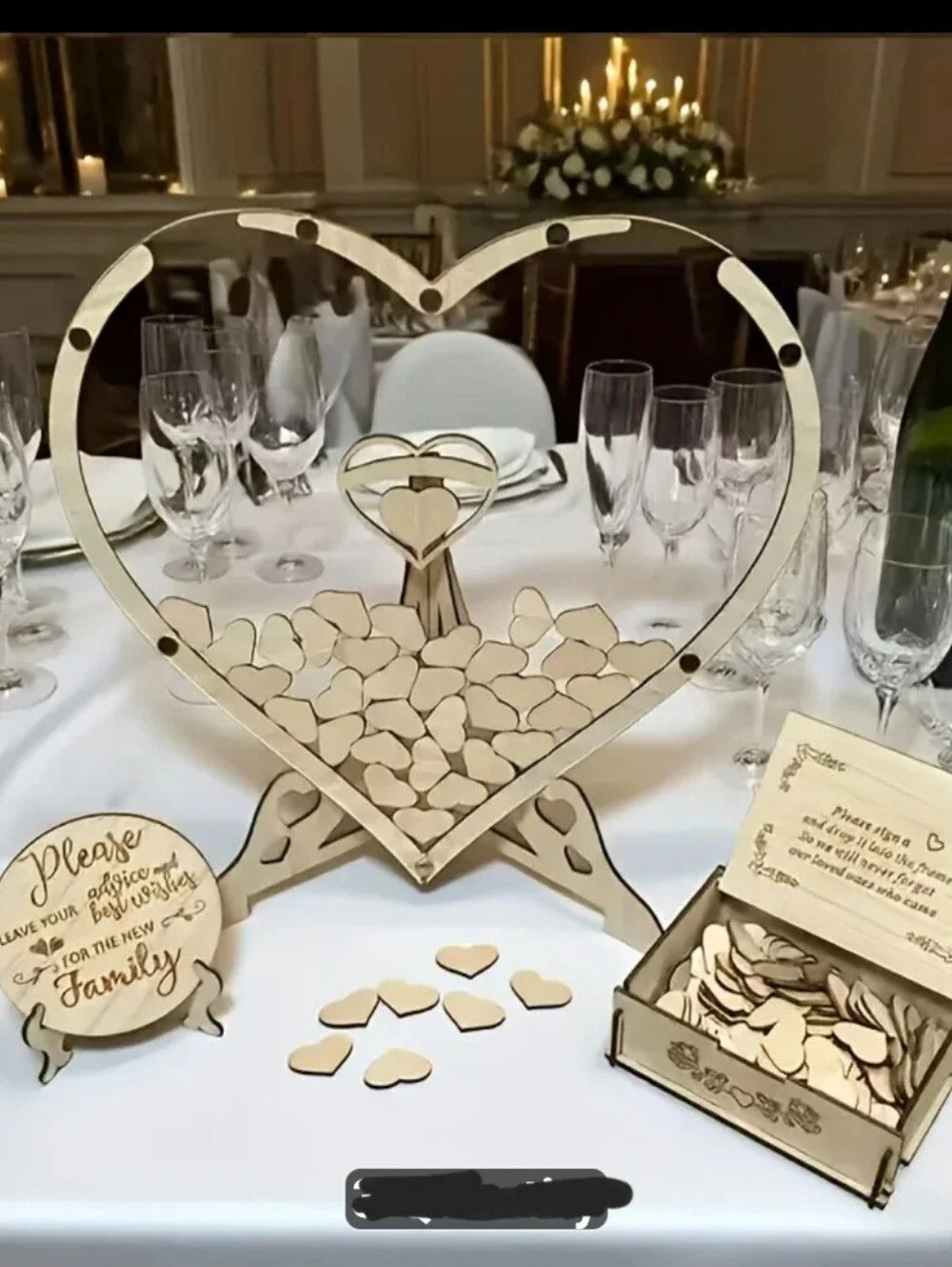 New 100pcs Wedding Message Book Love Wood Chip Wooden Blessing Decorations